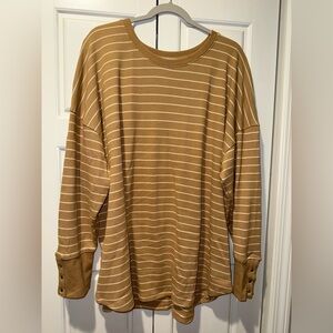 Sonoma Women's Plus Tan and Cream Knit Top 3XL
